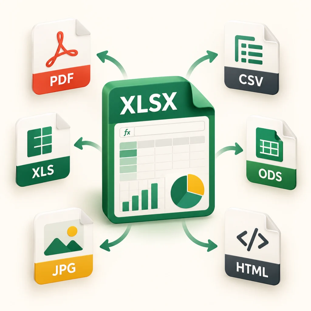 xlsx.now XLSX flujo de trabajo de conversión